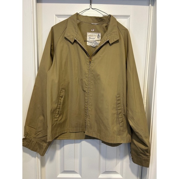 London Fog Other - Vintage London Fog Maincoats Harrington Jacket Tan Khaki Full Zip Mens 42 Reg